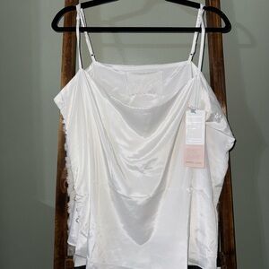 White Satin Bridal Cowl Neck Camisole